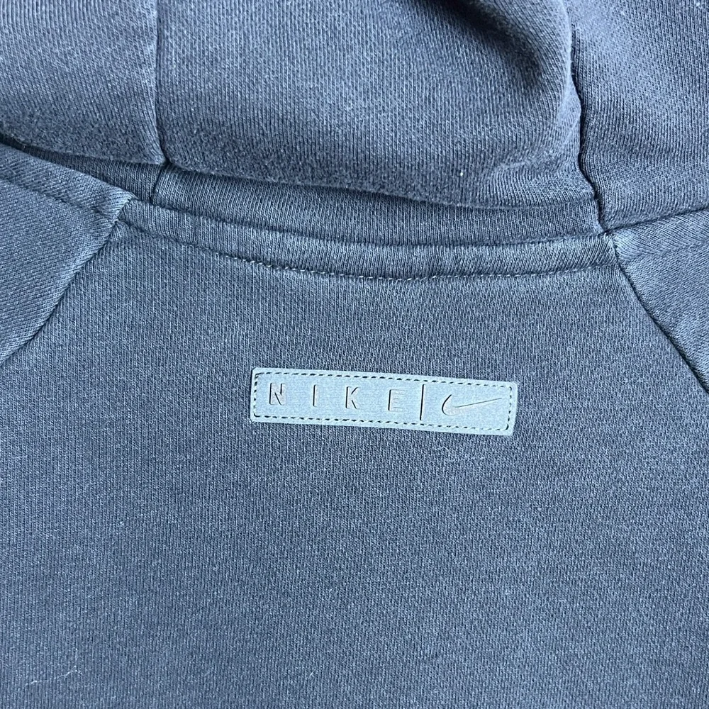 Nike Club Fleece Logo Tape Hoodie Black Men Medium
